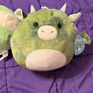 Squishmallows Green and Cream Dragon Plush